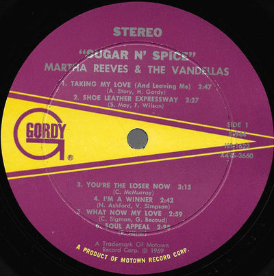 Martha Reeves & Vandellas - Sugar 'n' Spice Vinyl LP (Used)