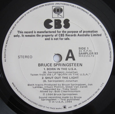 Bruce Springsteen - Born In The U.S.A. 12" Promo Vinyl EP (Used)