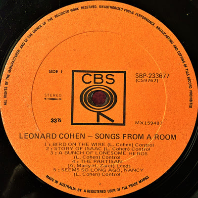 Leonard Cohen - Songs From A Room Vinyl LP (Used)
