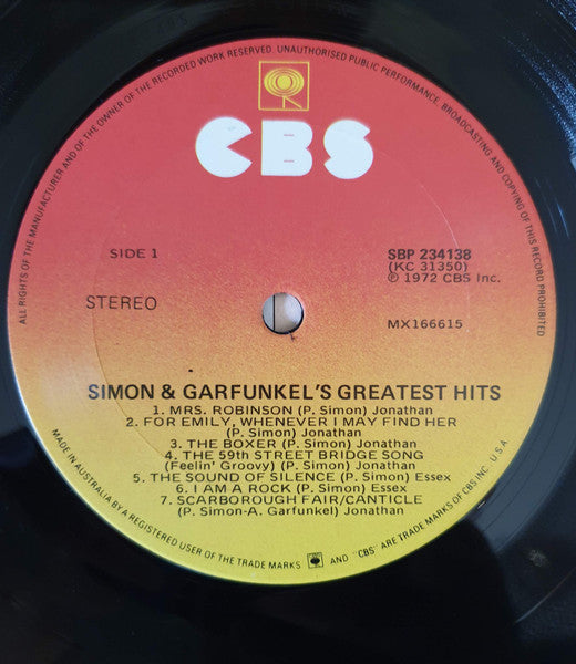 Simon & Garfunkel - Simon And Garfunkel's Greatest Hits Vinyl LP (Used)