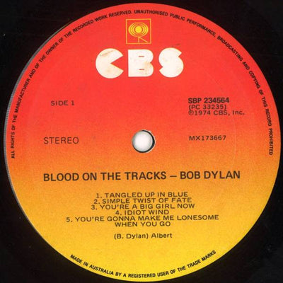 Bob Dylan - Blood On The Tracks Vinyl LP (Used)