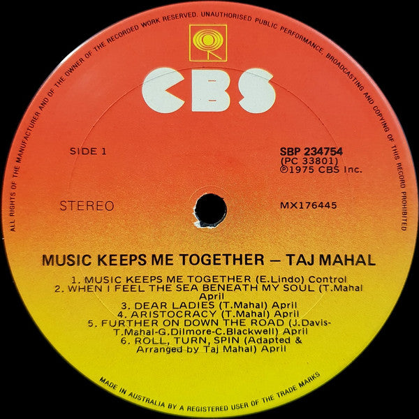 Taj Mahal - Music Keeps Me Together Vinyl LP (Used)