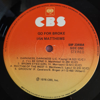 Iain Matthews - Go For Broke Vinyl LP (Used)