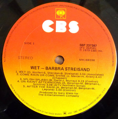 Barbra Streisand - Wet Vinyl LP (Used)