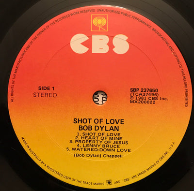 Bob Dylan - Shot Of Love Vinyl LP (Used)
