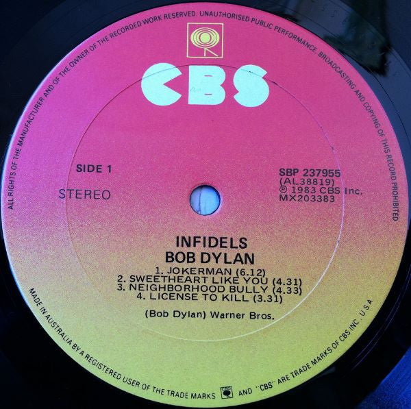 Bob Dylan - Infidels Vinyl LP (Used)