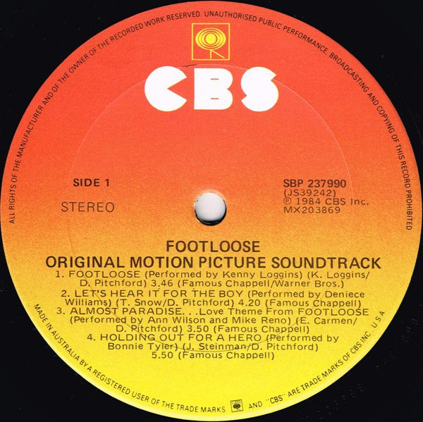 Soundtrack - Footloose (Original Motion Picture Soundtrack) Vinyl LP (Used)