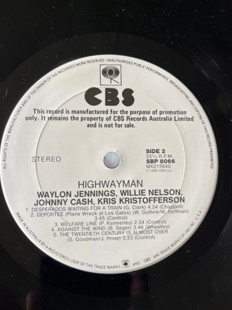 Highwaymen - Highwayman Promo Vinyl LP (Used)
