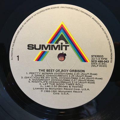 Roy Orbison - Best Of Roy Orbison Vinyl LP (Used)