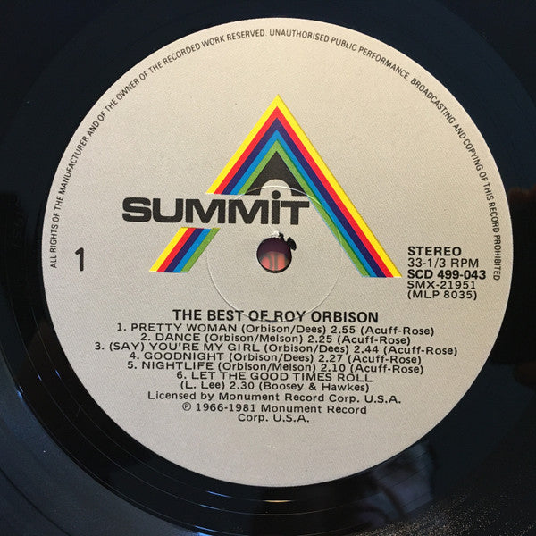 Roy Orbison - Best Of Roy Orbison Vinyl LP (Used)