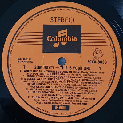 Slim Dusty - This Is Your Life Vinyl LP (Used)