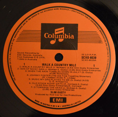Slim Dusty - Walk A Country Mile Vinyl LP (Used)