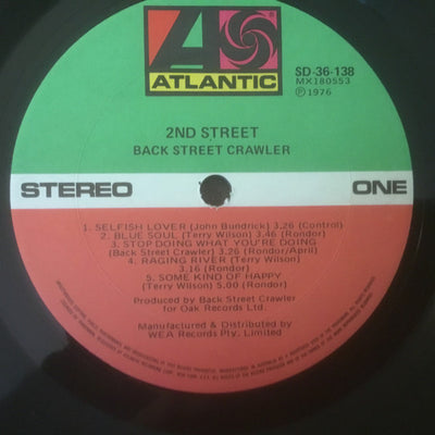 Back Street Crawler - 2nd Street Vinyl LP (Used)