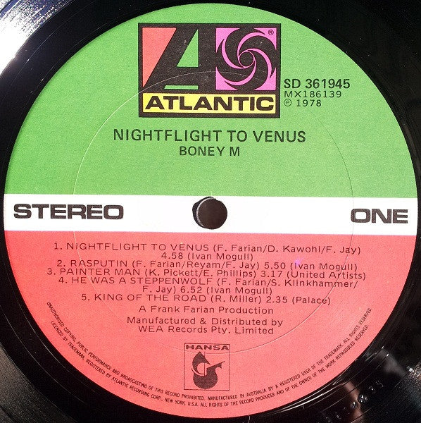 Boney M - Nightflight To Venus Vinyl LP (Used)