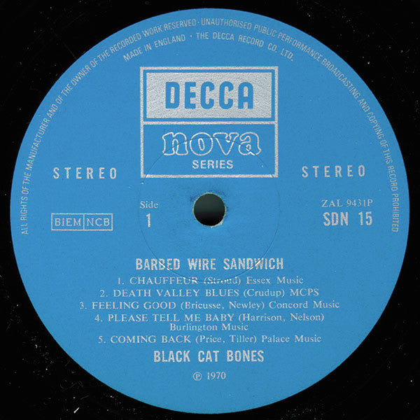 Black Cat Bones - Barbed Wire Sandwich Vinyl LP (Used)