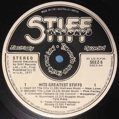 Various Artists - Hits Greatest Stiffs Vinyl LP (Used)
