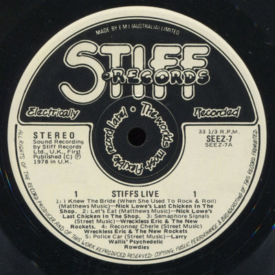 Various Artists - Stiffs Live Stiffs Vinyl LP (Used)
