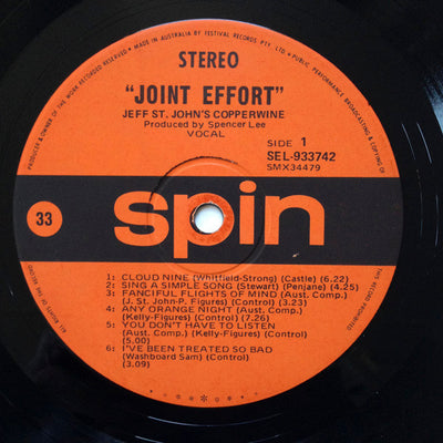 Jeff St John's Copperwine - Joint Effort Vinyl LP (Used)