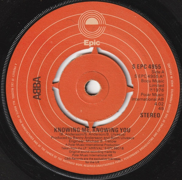ABBA - Knowing Me, Knowing You / Happy Hawaii 7" Vinyl Single (Used)