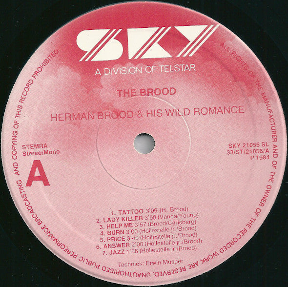 Herman Brood & His Wild Romance - The Brood Vinyl LP (Used)