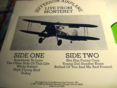 Jefferson Airplane - Live From Monterey Vinyl LP (Used)