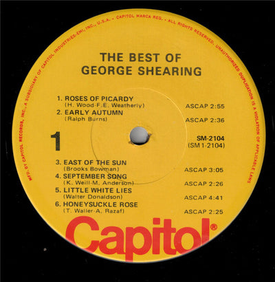 George Shearing - The Best Of George Shearing Vinyl LP (Used)