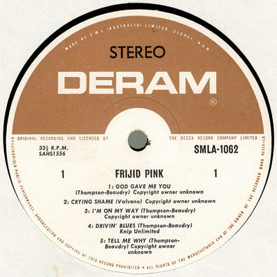 Frijid Pink - Frijid Pink Vinyl LP (Used)