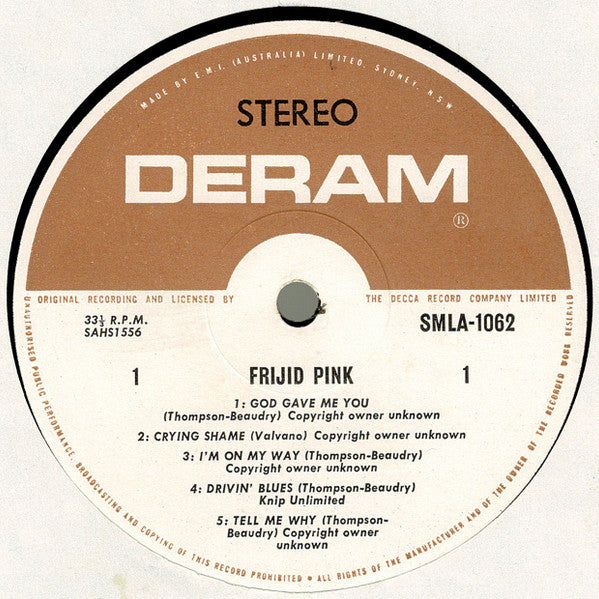 Frijid Pink - Frijid Pink Vinyl LP (Used)