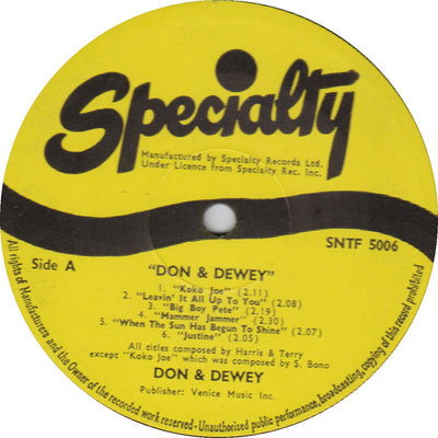 Don & Dewey - Don And Dewey Vinyl LP (Used)