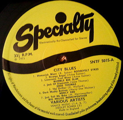 Various Artists - The City Blues Vinyl LP (Used)
