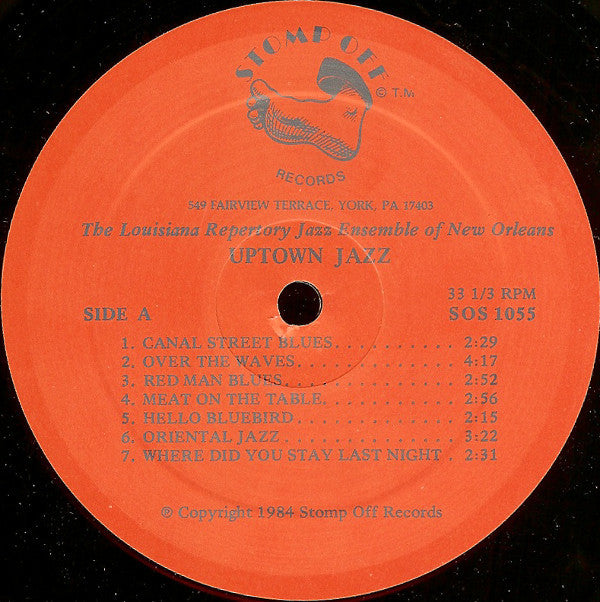 Louisiana Repertory Jazz Ensemble Of New Orleans - Uptown Jazz Vinyl LP (Used)