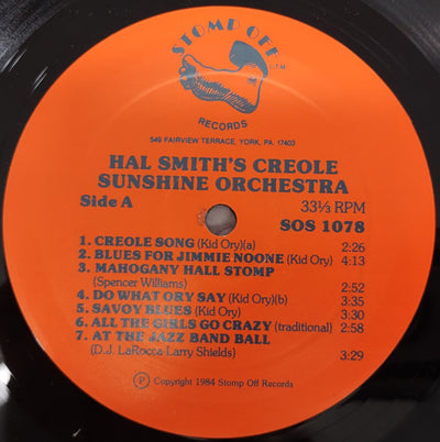 Hal Smith's Creole Sunshine Orchestra - Do What Ory Say! Vinyl LP (Used)
