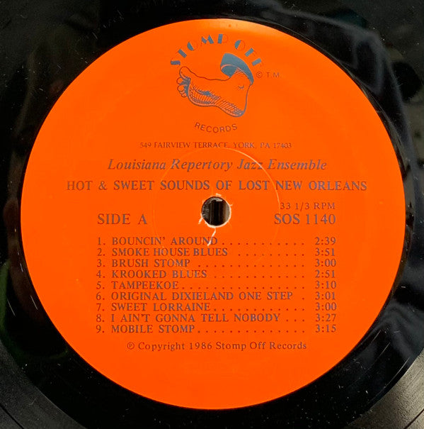 Louisiana Repertory Jazz Ensemble Of New Orleans - Hot & Sweet Sounds Of Lost New Orleans Vinyl LP (Used)