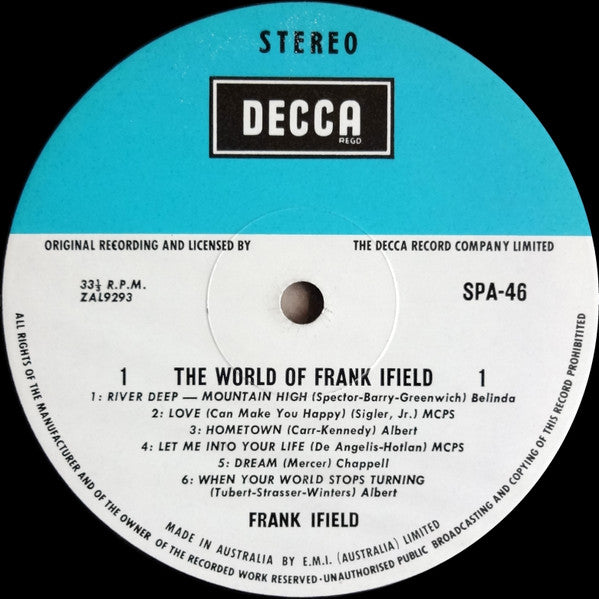Frank Ifield - The World Of Frank Ifield Vinyl LP (Used)