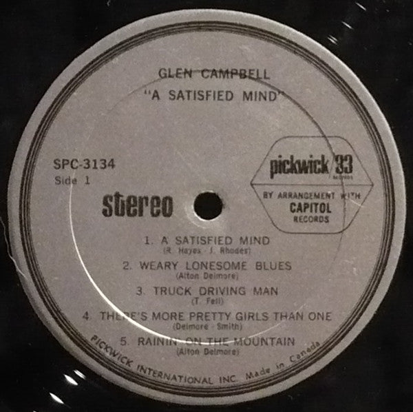 Glen Campbell - A Satisfied Mind Vinyl LP (Used)