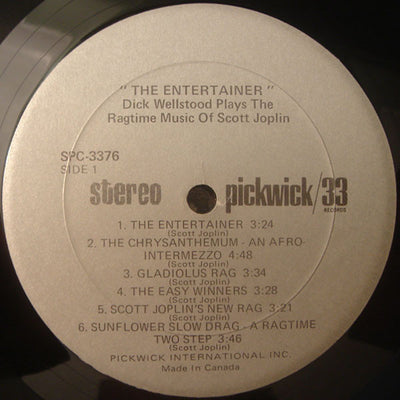 Dick Wellstood - Plays Ragtime Music Of The Sting Vinyl LP (Used)