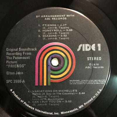 Elton John - Friends Soundtrack Vinyl LP (Used)