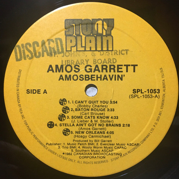 Amos Garrett - Amosbehavin' Vinyl LP (Used)