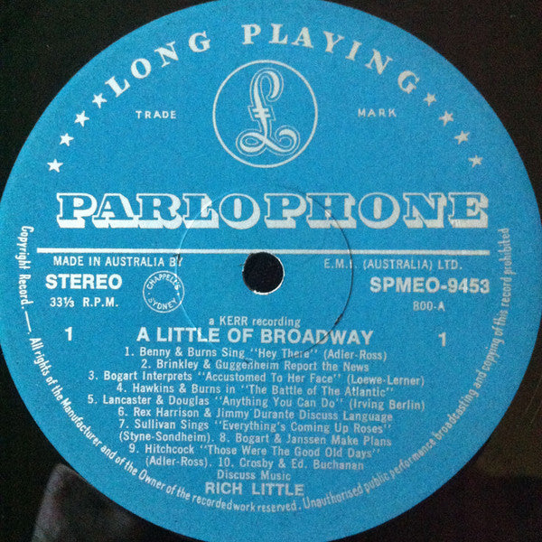 Rich Little - Rich Little's Broadway Vinyl LP (Used)