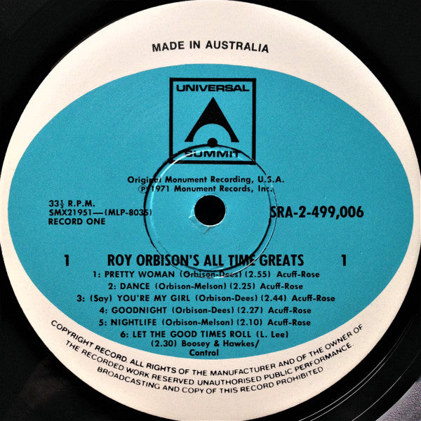 Roy Orbison - Roy Orbison's All Time Greats Vinyl 2LP (Used)