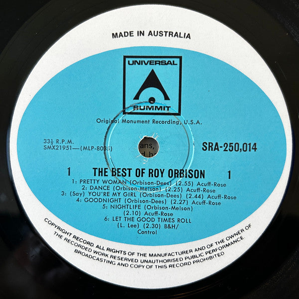 Roy Orbison - The Best Of Roy Orbison Vinyl LP (Used)