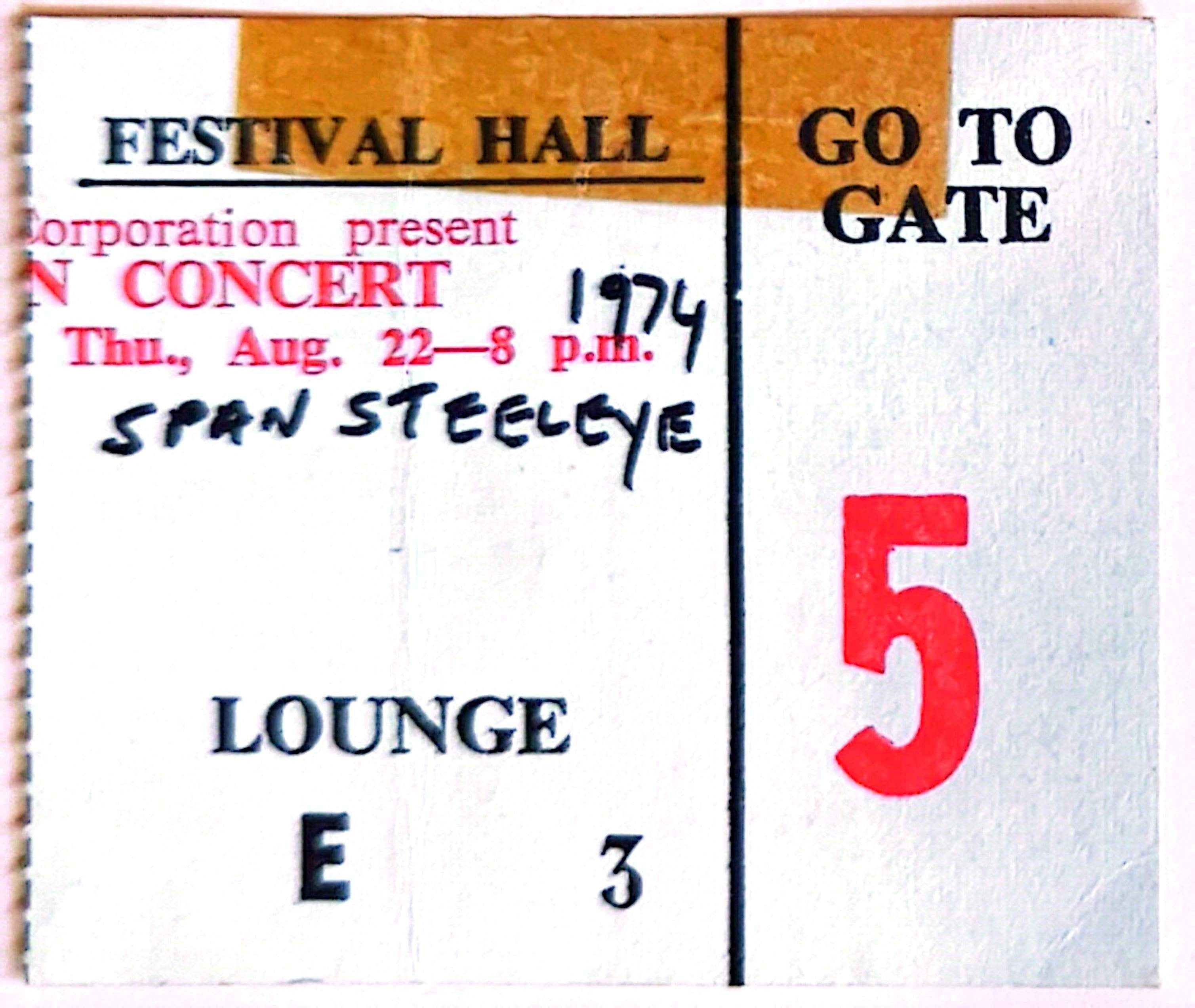 Span Steeleye - 1974 Original Vintage Concert Ticket Seat 3