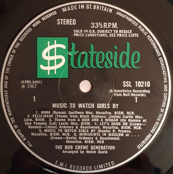 Bob Crewe Generation - Music To Watch Girls By Vinyl LP (Used)
