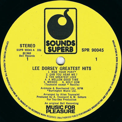 Lee Dorsey - Greatest Hits Vinyl LP (Used)