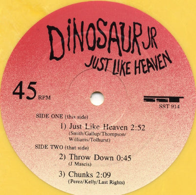 Dinosaur Jr. - Just Like Heaven Yellow Marbled Coloured 10" Vinyl Single (Used)