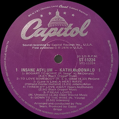 Kathi McDonald - Insane Asylum Vinyl LP (Used)