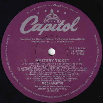 Moon Martin - Mystery Ticket Vinyl LP (Used)