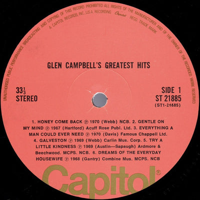 Glen Campbell - Glen Campbells Greatest Hits Vinyl LP (Used)