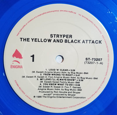 Stryper - The Yellow And Black Attack Blue Coloured Vinyl LP (Used)