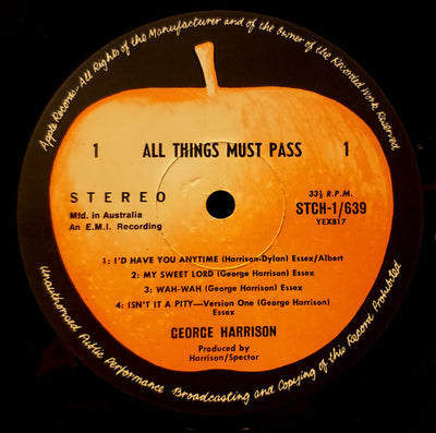 George Harrison - All Things Must Pass Repress Vinyl 3LP (Used)